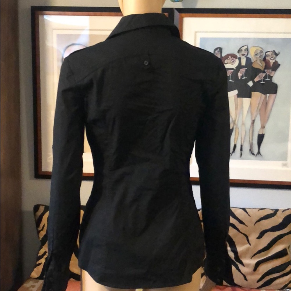 Express Black Button Down Blouse. Xs - image 5